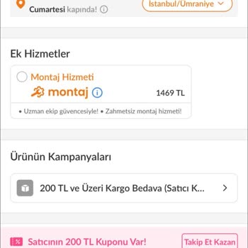 Trendyol'dan Alınan Montaj Hizmeti İçin Ulaşılamayan İptal Talebi