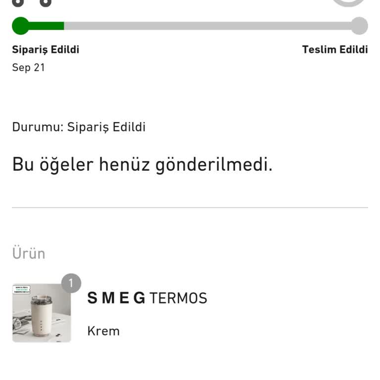 Smeg Termos Siparişimde Geri Dönüş Sorunu