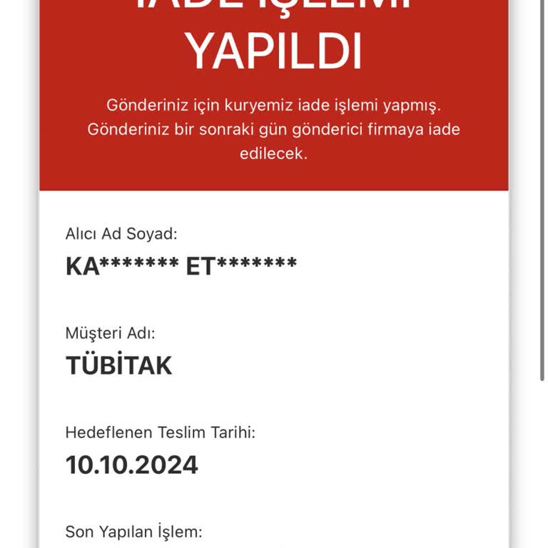 Agt Kurye'nin İade ve İletişim Sorunları