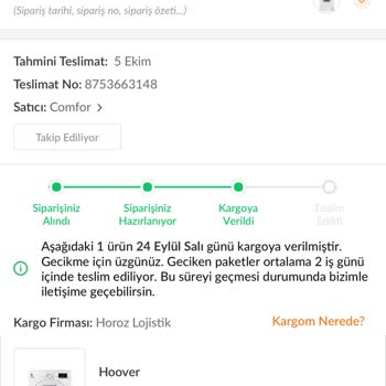 Trendyol'dan Alınan Ürünün Teslimat Sorunu