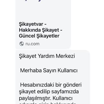 Şikayet Yardım Merkezi Şeklinde Gelen Mesaj!