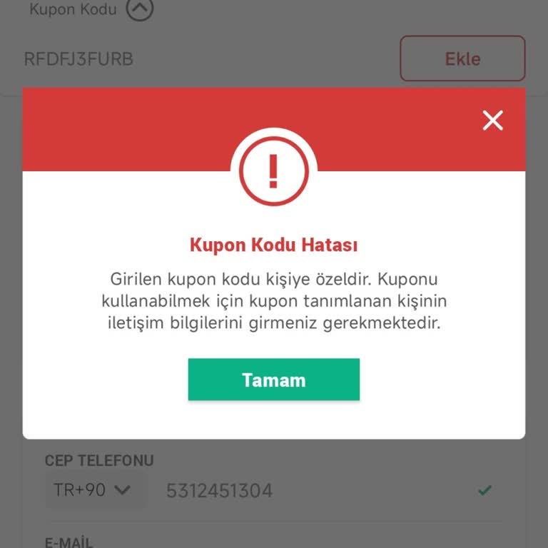 Kupon Kodu Hatası ve Müşteri Hizmetlerine Ulaşamama Sorunu