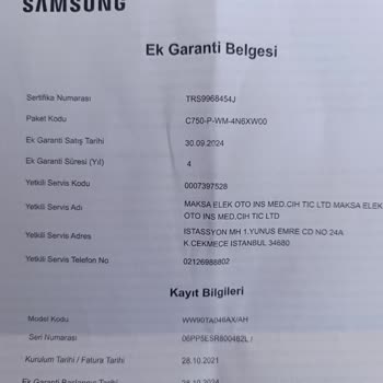 Samsung Çamaşır Makinesi ile Bitmeyen Sorunlar ve Hayal Kırıklığı
