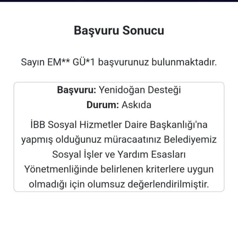 Doğum Yardımı Başvurum Reddedildi: Acil Destek Bekliyorum
