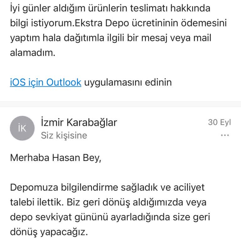 Teslimat Gecikmesi ve Depo Ücreti Sorunu