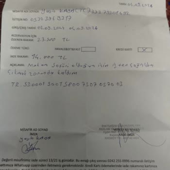 Queen Resort Otel'de Geciken İade ve İletişim Sorunu