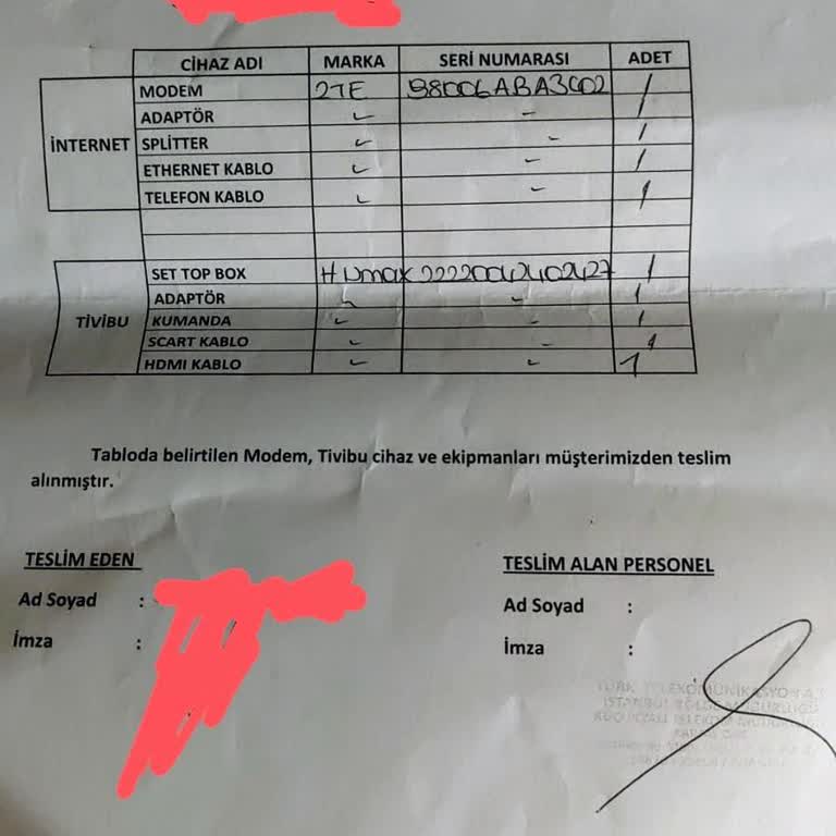 Haksız Fatura ve Cihaz Bedeli Talebi