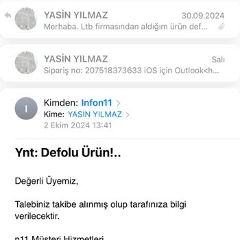 Defolu Ürün ve N11'in Yetersiz Müşteri Hizmeti