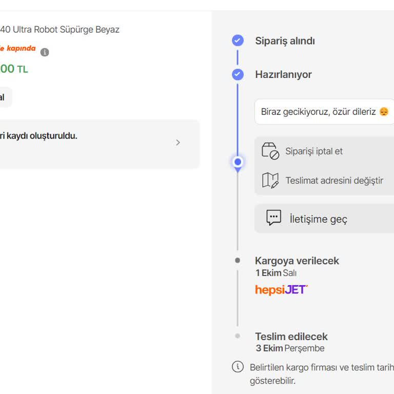 Hepsiburada'da Sipariş ve İade Sorunu