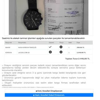 Saatin Kordonundaki Renk Değişimi ve Servis Sorunu