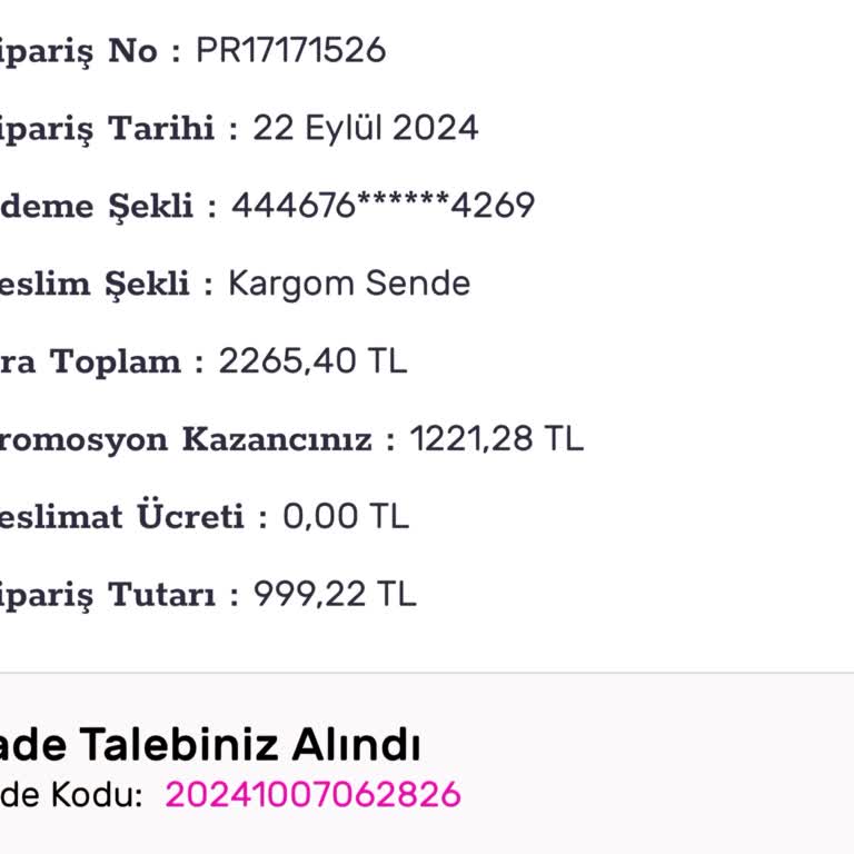 Gratis Siparişim İptal Edildi, Promosyonum Kayboldu