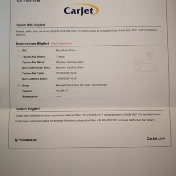 Greenmotion ve Carjet ile Hayal Kırıklığı: Kiralama Kabusu