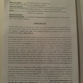 Jolly Tur ile Yaşanan Mağduriyet ve Hak Arayışı