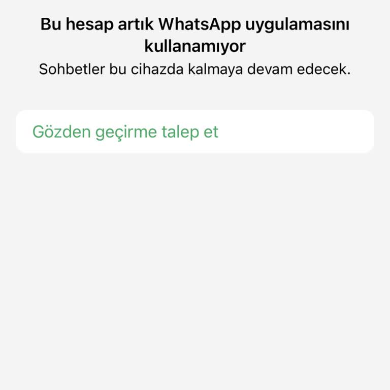 WhatsApp Hesabımın Beklenmedik Kapatılması
