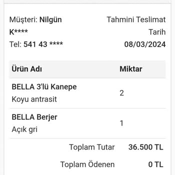 Koltuk Takımı Alımında Yaşanan Sorun ve Saygısızlık