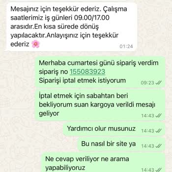 İptal Talebine Yanıt Alınamayan Sipariş Sorunu