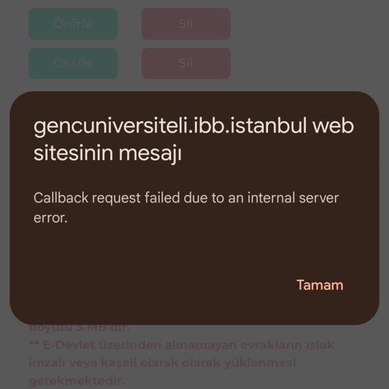Burs Başvurusunda Son Sayfa Hatası