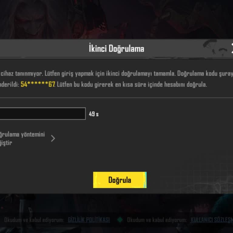 PUBG Hesabında İkinci Doğrulama Sorunu