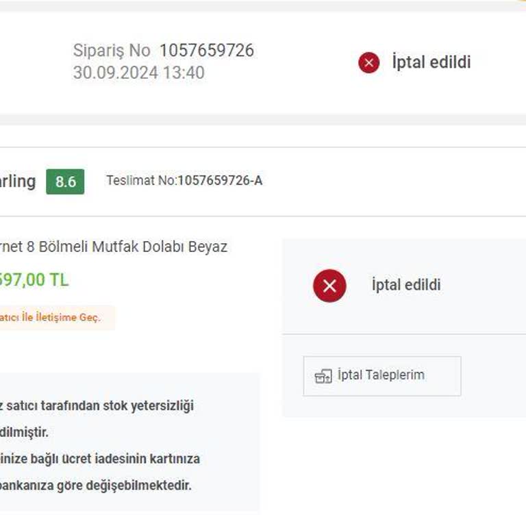 Koçtaş Web Sitesinde Keyfi Sipariş İptali ve Fiyat Artışı