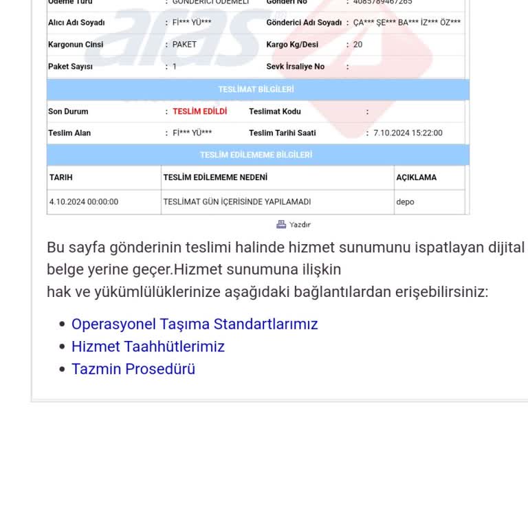 Geç Teslimat ve Saygısız Müdür Şikayeti