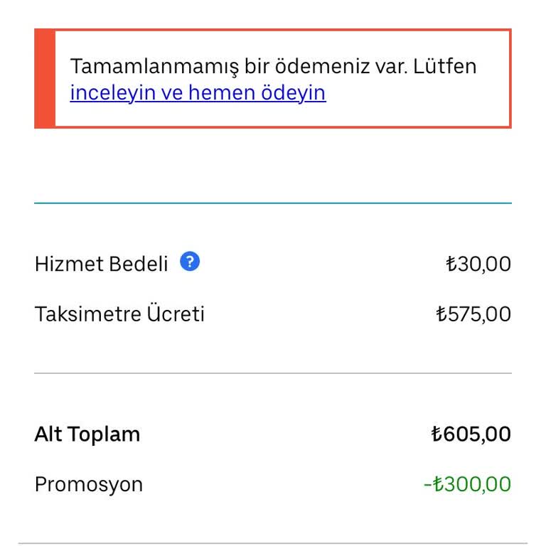 Uber Zahlung nicht genehmigt und Rückerstattung gefordert