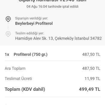 İptal Edilen Siparişin İadesi Yapılmadı ve Yanlış Teslimat Bilgisi Verildi