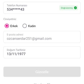 Güncellenemeyen Telefon Numarası Sorunu