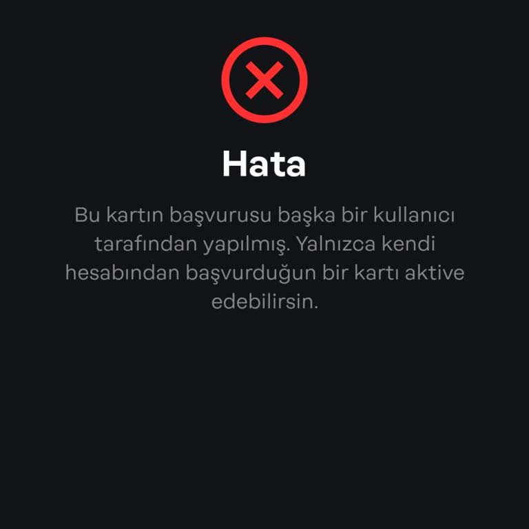 Papara Teal Kartım Başkası Tarafından Aktive Edilmiş