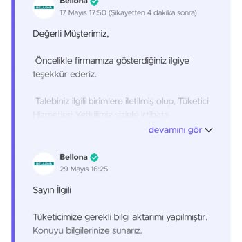 Bir Yıldır Çözülemeyen Sorunlar: Bellona Müşteri Hizmetleri Hayal Kırıklığı