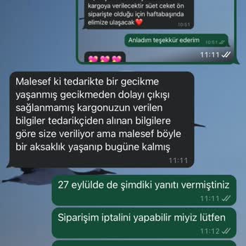 Teslim Edilmeyen Sipariş ve İletişim Sorunları
