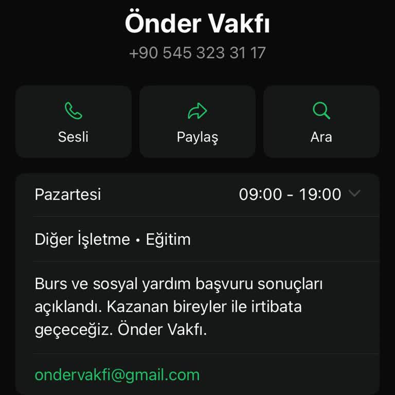 Önder Vakfı (Burs) Burs Başvurusunda Güven Sorunu!
