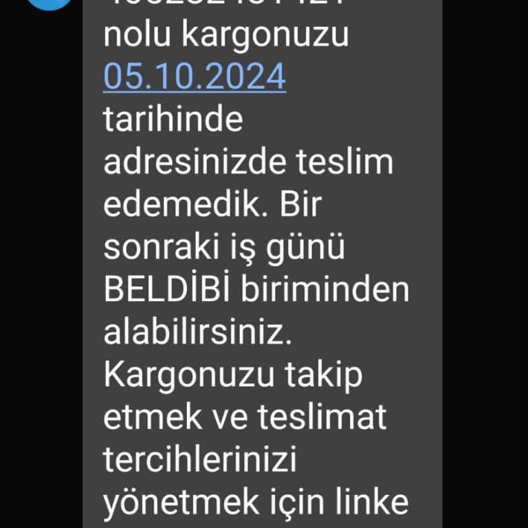 Yurtiçi Kargo ile gelen siparişim adreste olmadığım söylenerek teslim edilmedi