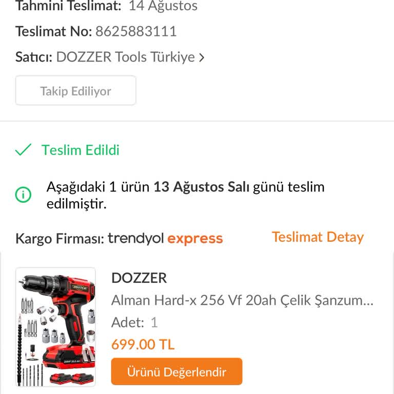 Trendyol'dan Aldığım Matkap Sorunu Çözülmüyor
