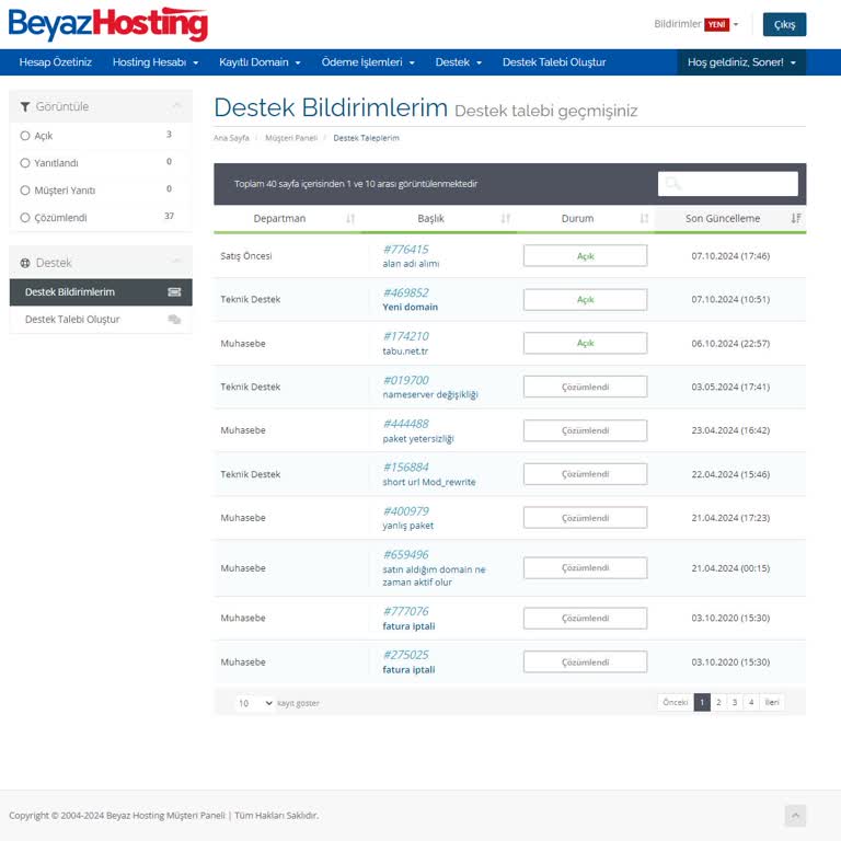 Beyaz Hosting'de İlgisizlik ve Ulaşım Sorunu