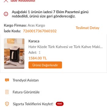 Kusurlu Kahve Makinesi İadesi Reddedildi, Çözüm Yok