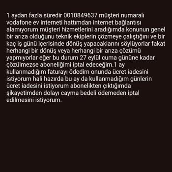 Vodafone Ev İnterneti Sorunu ve İade Talebi