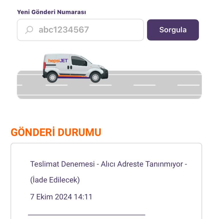 Yanlış Adres Bildirimi Nedeniyle Teslim Edilemeyen Kargo