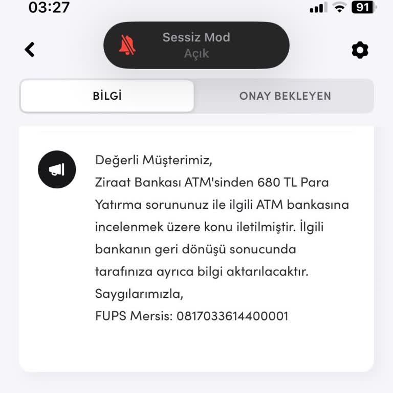 ATM'de Kalan Para ve Geri Dönüş Beklentisi