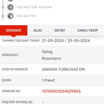 Rossmann Kargo Teslimatında Yaşanan Aksaklık Ve İletişim Sorunları