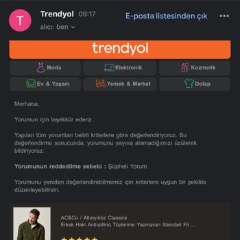 Trendyol'da Yorum Yapma Sorunu