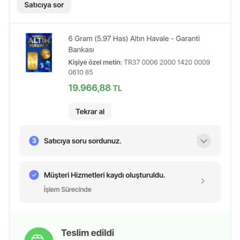 Hepsiburada Altın Teslimatında Yaşanan Sorunlar!