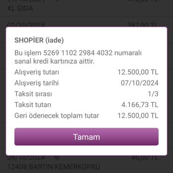 Yanlış İade Tutarı ve Taksit Sorunu