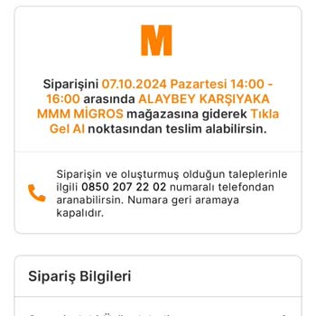 Migros 2 für 1 Aktion in Izmir stornierte Bestellung ohne Zustimmung