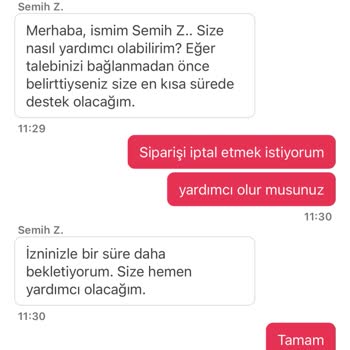 Yemek Sepeti'nde İptal Hakkı Sorunu
