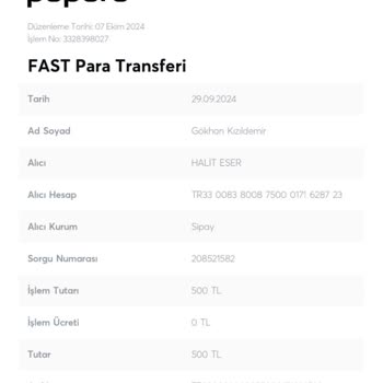 Papara Kartımla İzinsiz İşlemler ve İade Talebi