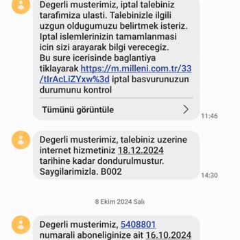 Millenicom Dondurulmuş İnternet İçin Faturalandırma Şoku!