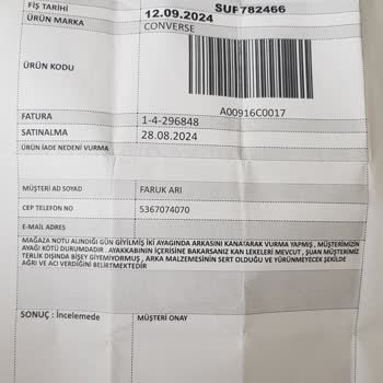 Converse Ayakkabıda Ciddi Sağlık Sorunu ve Mağaza İlgisizliği