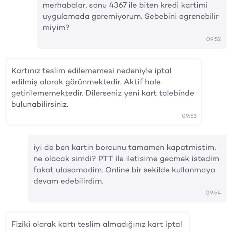 Teslim Edilmeyen Kredi Kartının Haksız İptali ve Başvuru Reddi