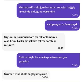 Getir'den Aldığım Ürünün İadesinde Sorun Yaşıyorum