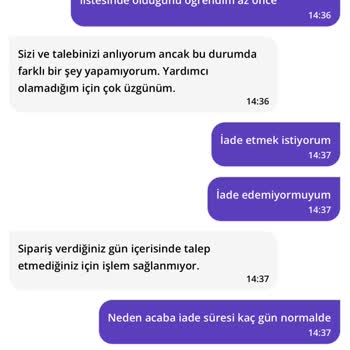 Getir'den Aldığım Ürünün İadesinde Sorun Yaşıyorum